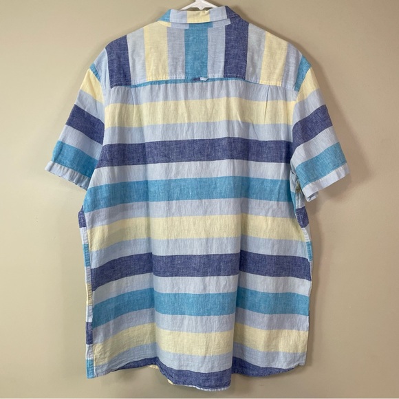 Mens Linen Blend BUNDLE 38x7 Shorts XXL Button Downs Plaid Coastal Summer Preppy - Picture 8 of 14